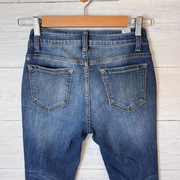 KanCan Jeans Womens SZ 26 Los Angeles Distressed Ankle Zipper Medium Wash Denim - Picture 12 of 16